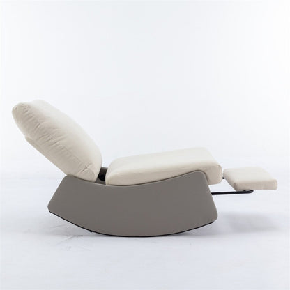 Fauteuil à bascule inclinable rembourré moderne avec repose-pieds et rembourrage doux