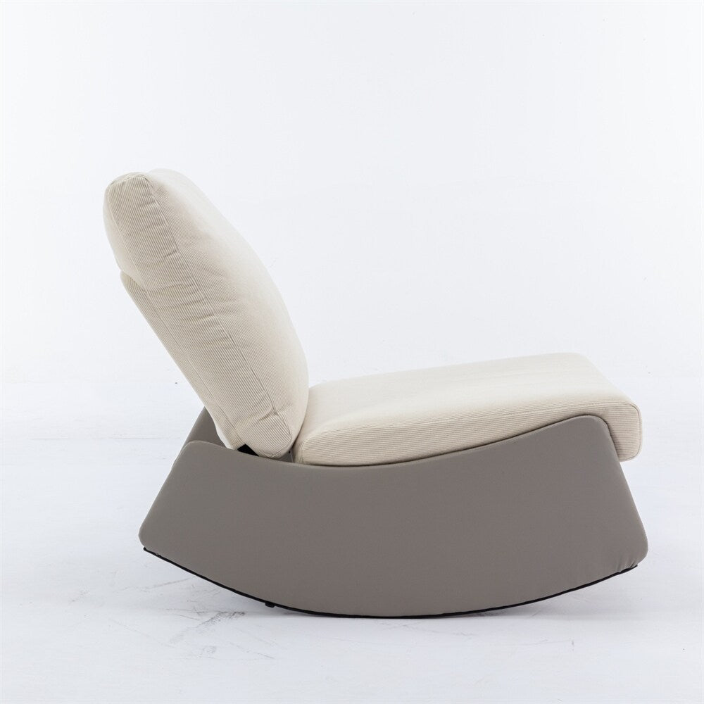 Fauteuil à bascule inclinable rembourré moderne avec repose-pieds et rembourrage doux