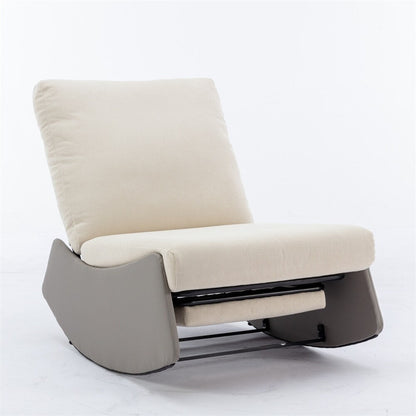 Fauteuil à bascule inclinable rembourré moderne avec repose-pieds et rembourrage doux