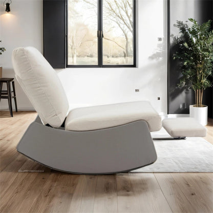 Fauteuil à bascule inclinable rembourré moderne avec repose-pieds et rembourrage doux