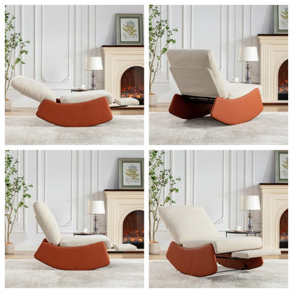 Fauteuil à bascule inclinable rembourré moderne avec repose-pieds et rembourrage doux