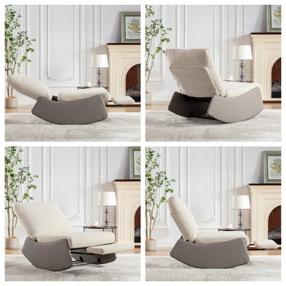 Fauteuil à bascule inclinable rembourré moderne avec repose-pieds et rembourrage doux