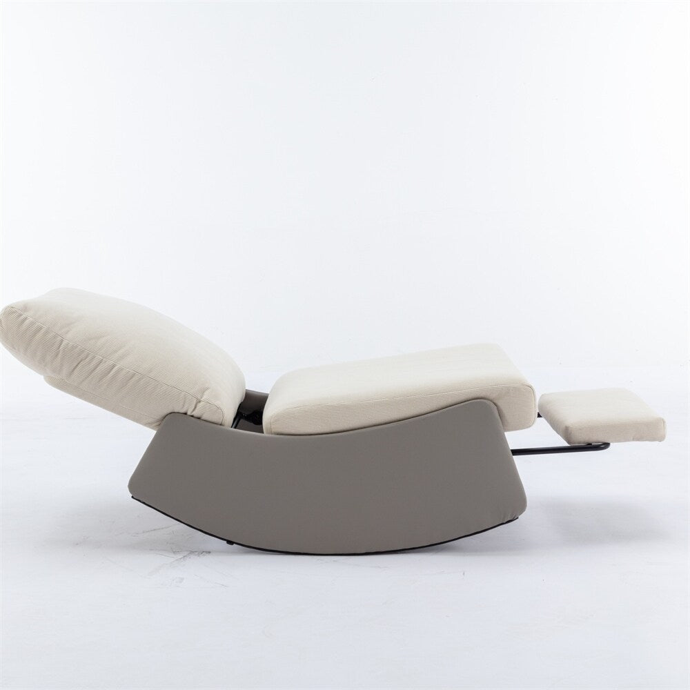 Fauteuil à bascule inclinable rembourré moderne avec repose-pieds et rembourrage doux