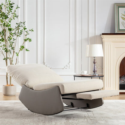 Fauteuil à bascule inclinable rembourré moderne avec repose-pieds et rembourrage doux