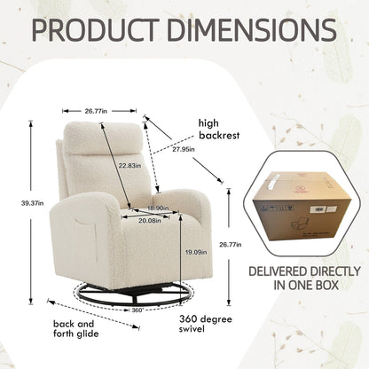 Fauteuil à bascule pivotant et rembourré moderne pour chambre d'enfant