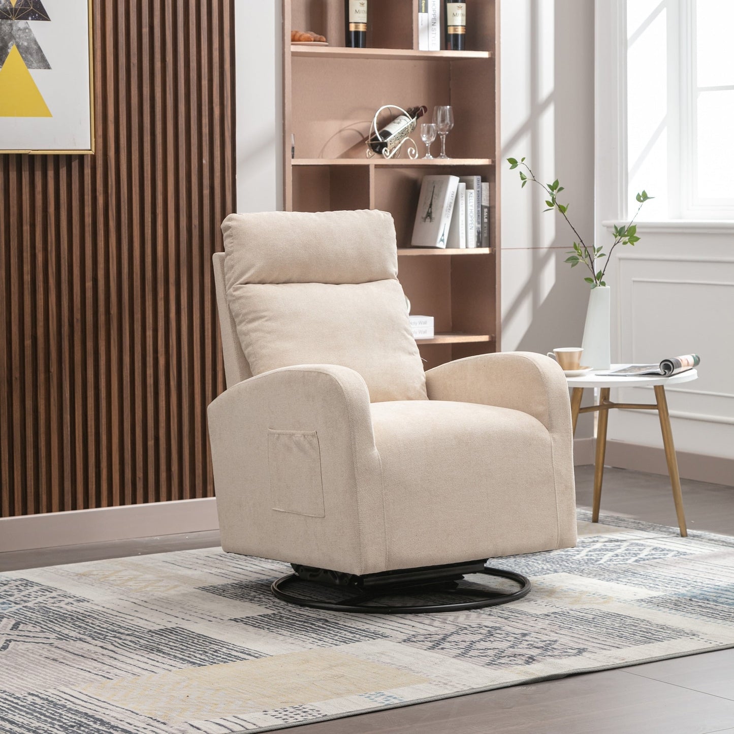 Fauteuil à bascule pivotant et rembourré moderne pour chambre d'enfant