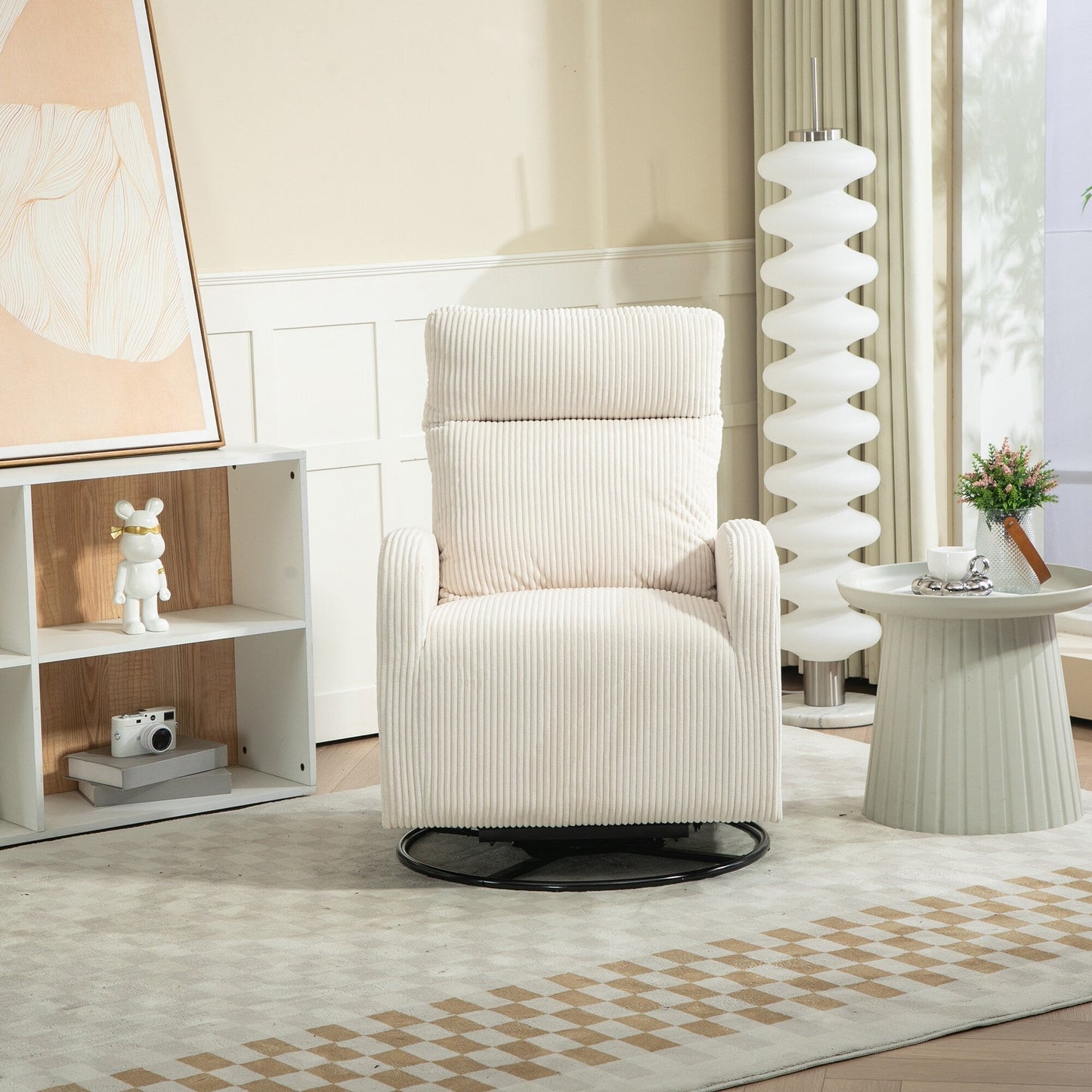 Fauteuil à bascule pivotant et rembourré moderne pour chambre d'enfant