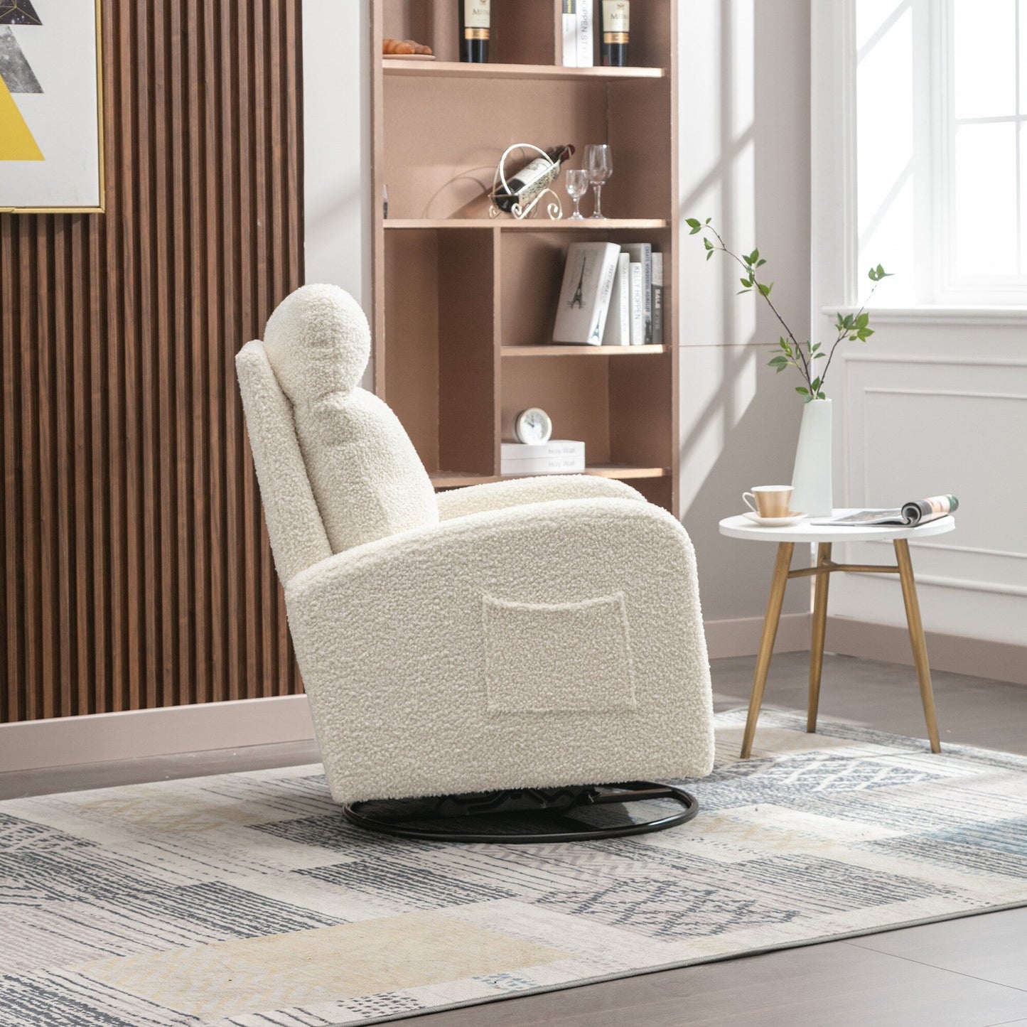 Fauteuil à bascule pivotant et rembourré moderne pour chambre d'enfant