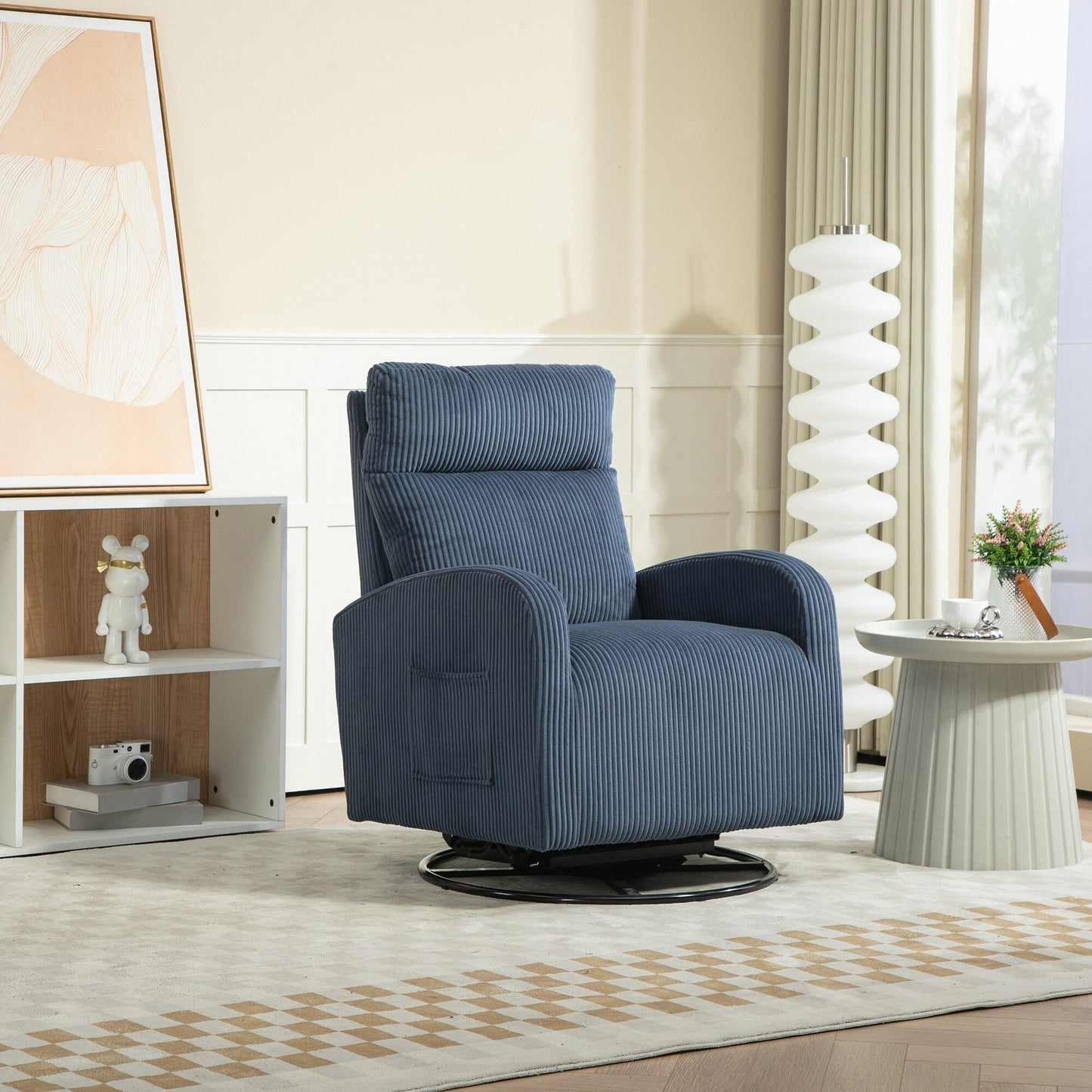 Fauteuil à bascule pivotant et rembourré moderne pour chambre d'enfant