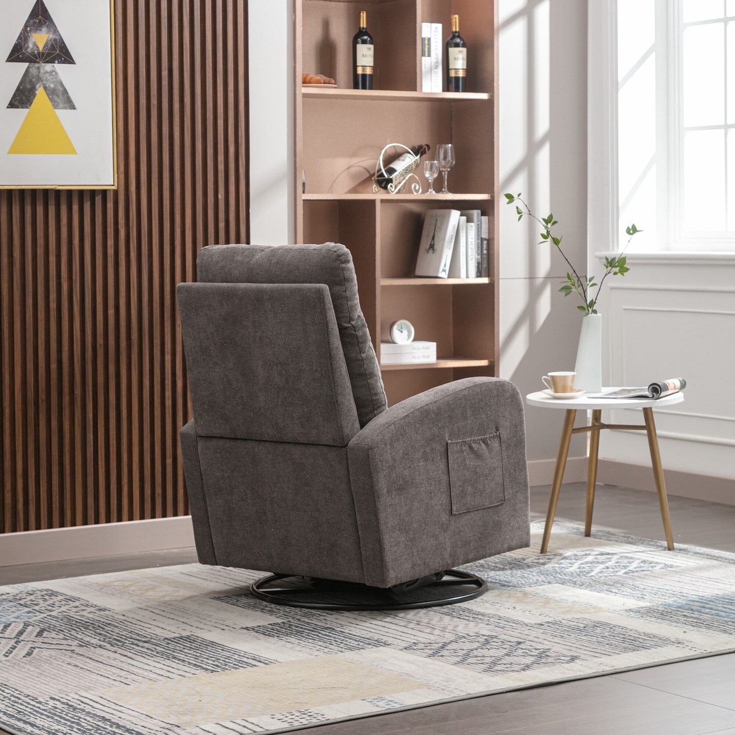 Fauteuil à bascule pivotant et rembourré moderne pour chambre d'enfant
