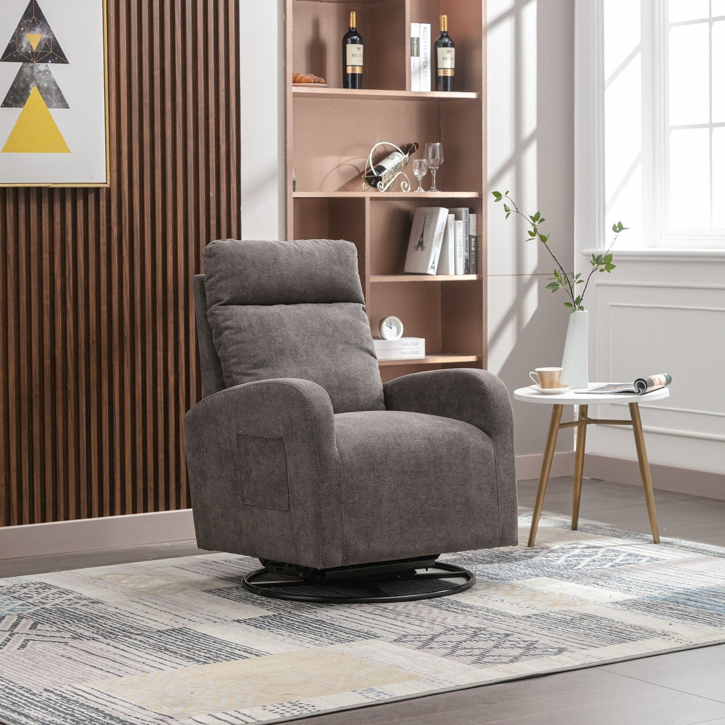 Fauteuil à bascule pivotant et rembourré moderne pour chambre d'enfant