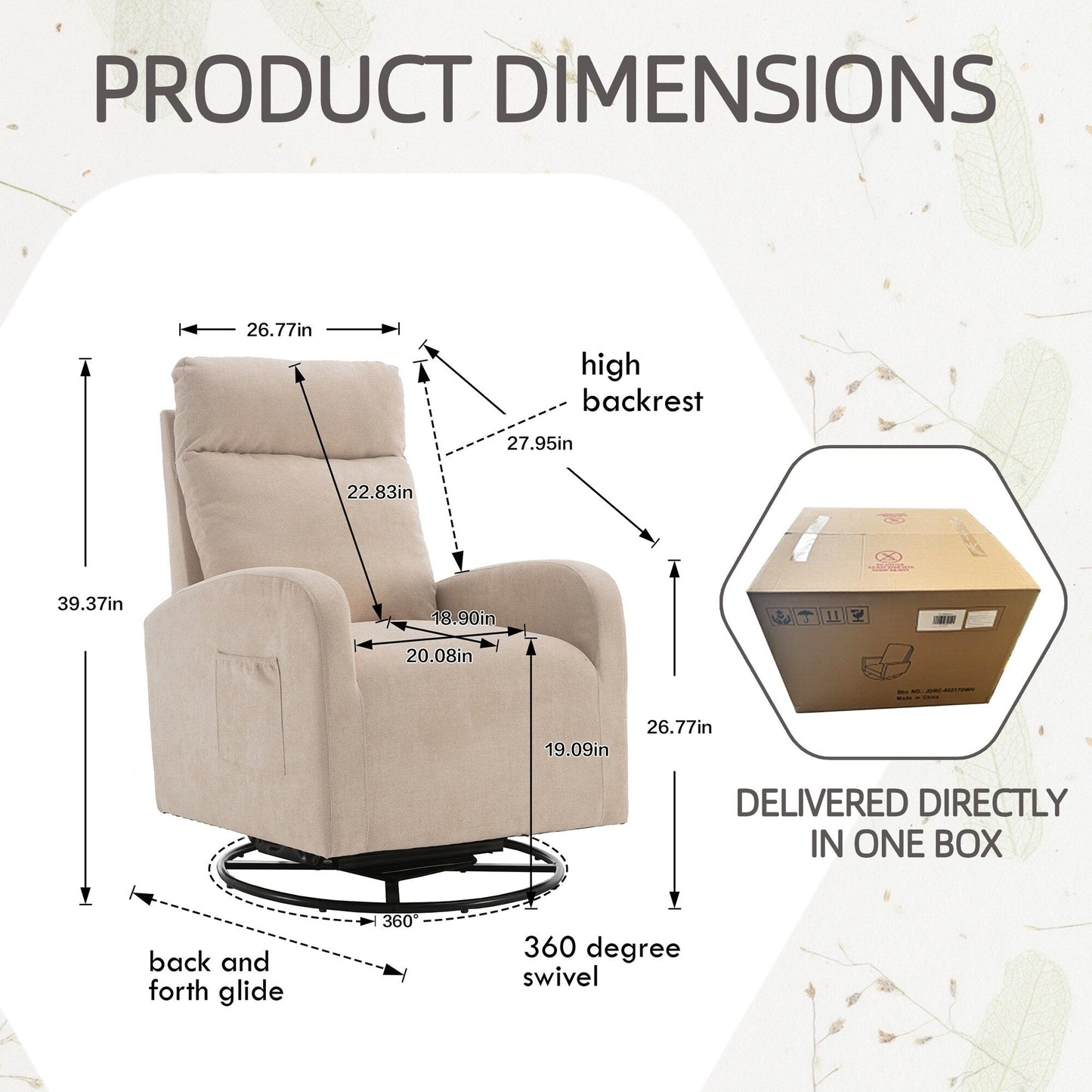 Fauteuil à bascule pivotant et rembourré moderne pour chambre d'enfant