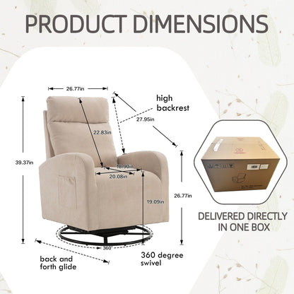 Fauteuil à bascule pivotant et rembourré moderne pour chambre d'enfant