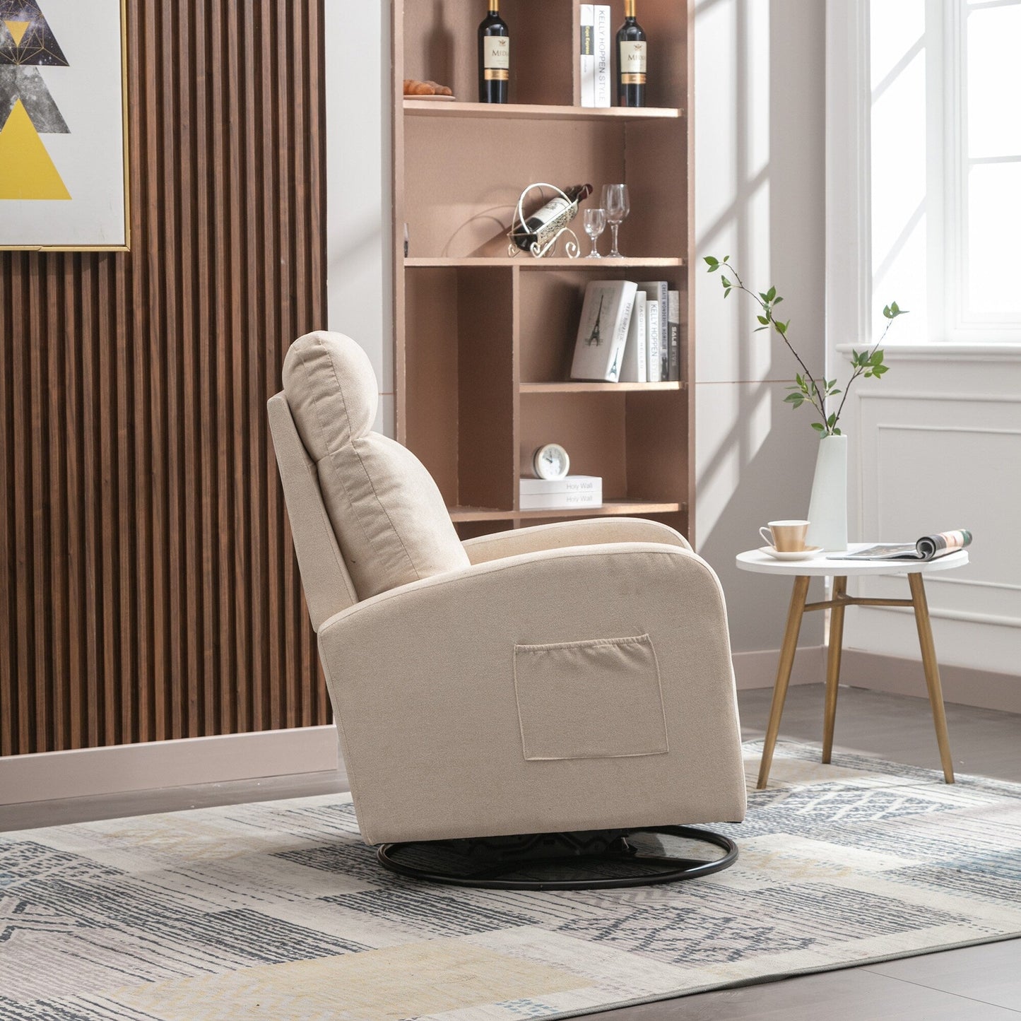 Fauteuil à bascule pivotant et rembourré moderne pour chambre d'enfant