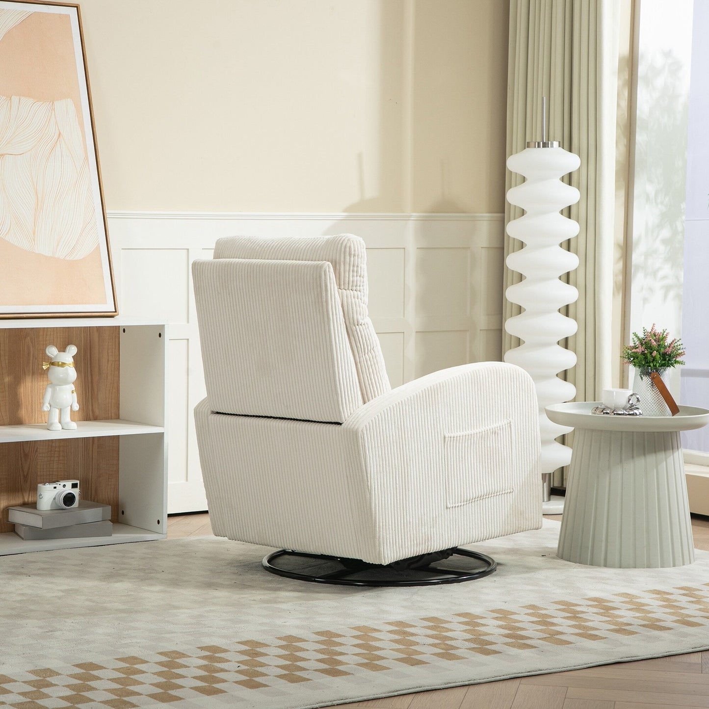 Fauteuil à bascule pivotant et rembourré moderne pour chambre d'enfant