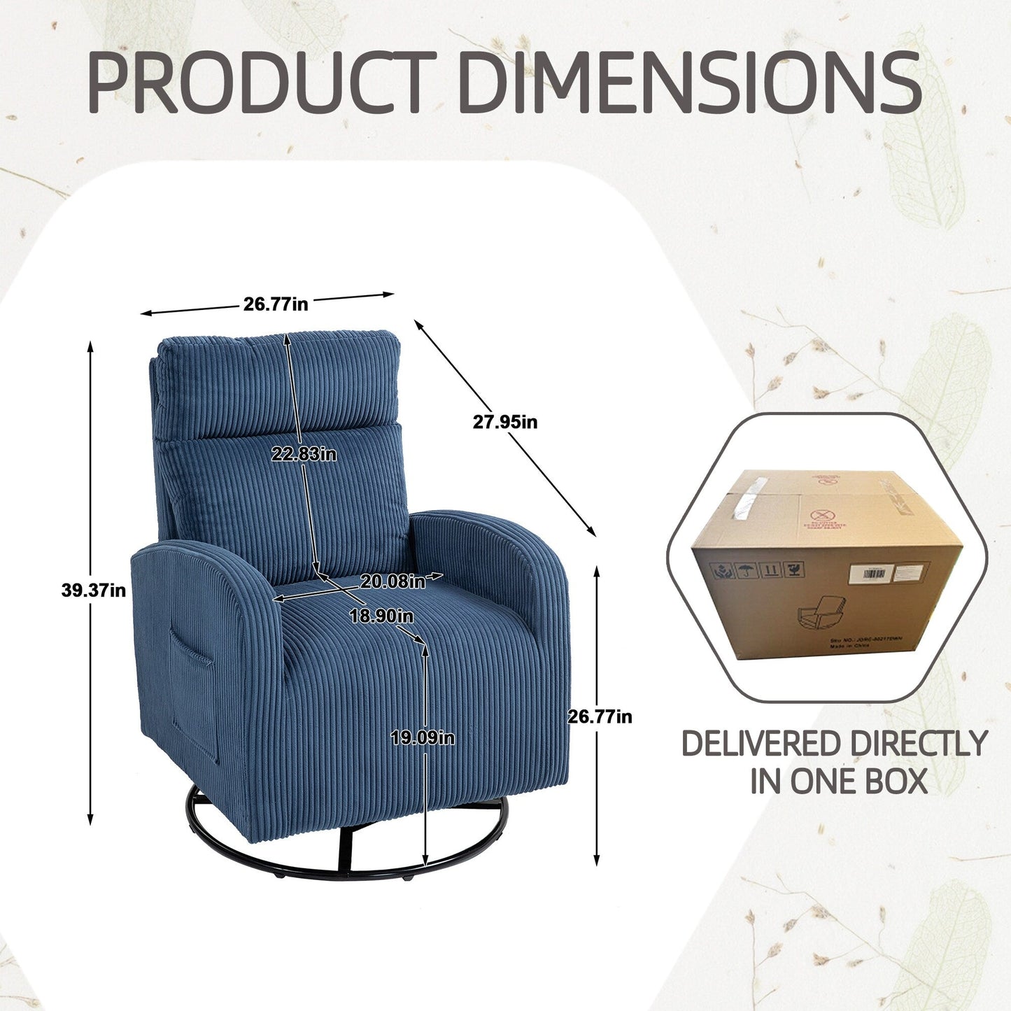 Fauteuil à bascule pivotant et rembourré moderne pour chambre d'enfant