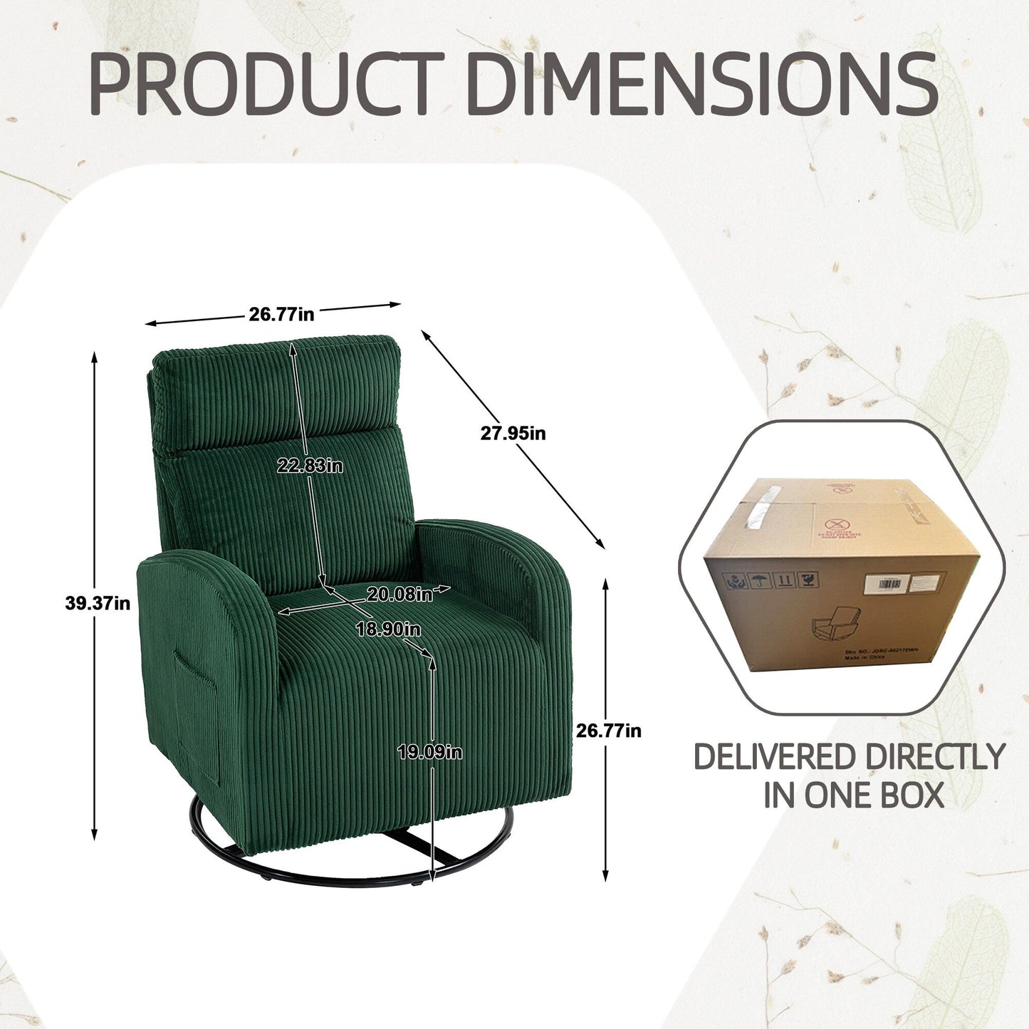 Fauteuil à bascule pivotant et rembourré moderne pour chambre d'enfant