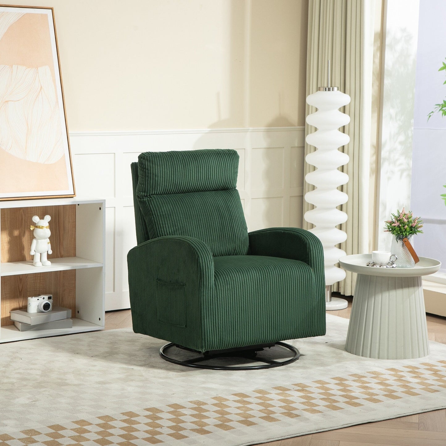 Fauteuil à bascule pivotant et rembourré moderne pour chambre d'enfant