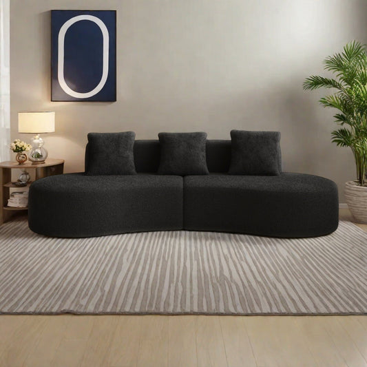 Canapé 5 places en velours moderne pour salon, chambre, bureau et appartement