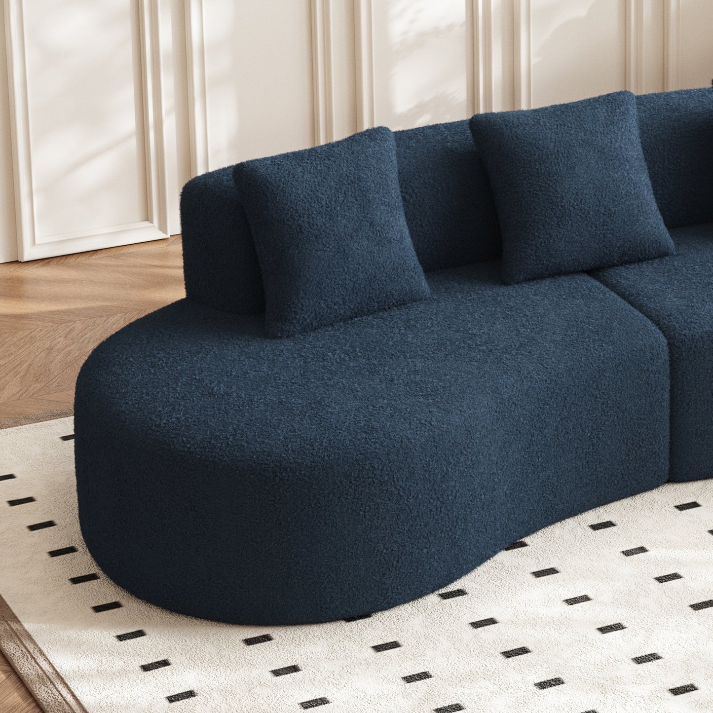 Canapé 5 places en velours moderne pour salon, chambre, bureau et appartement