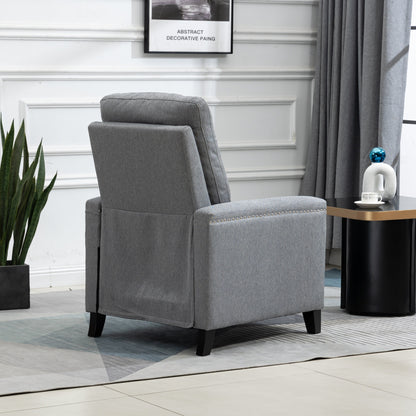 Fauteuil inclinable manuel moderne en velours avec coussins et décoration cloutée