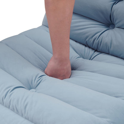 Canapé inclinable moderne en velours sans accoudoirs avec poche latérale et fonction d'inclinaison manuelle pour les petits espaces