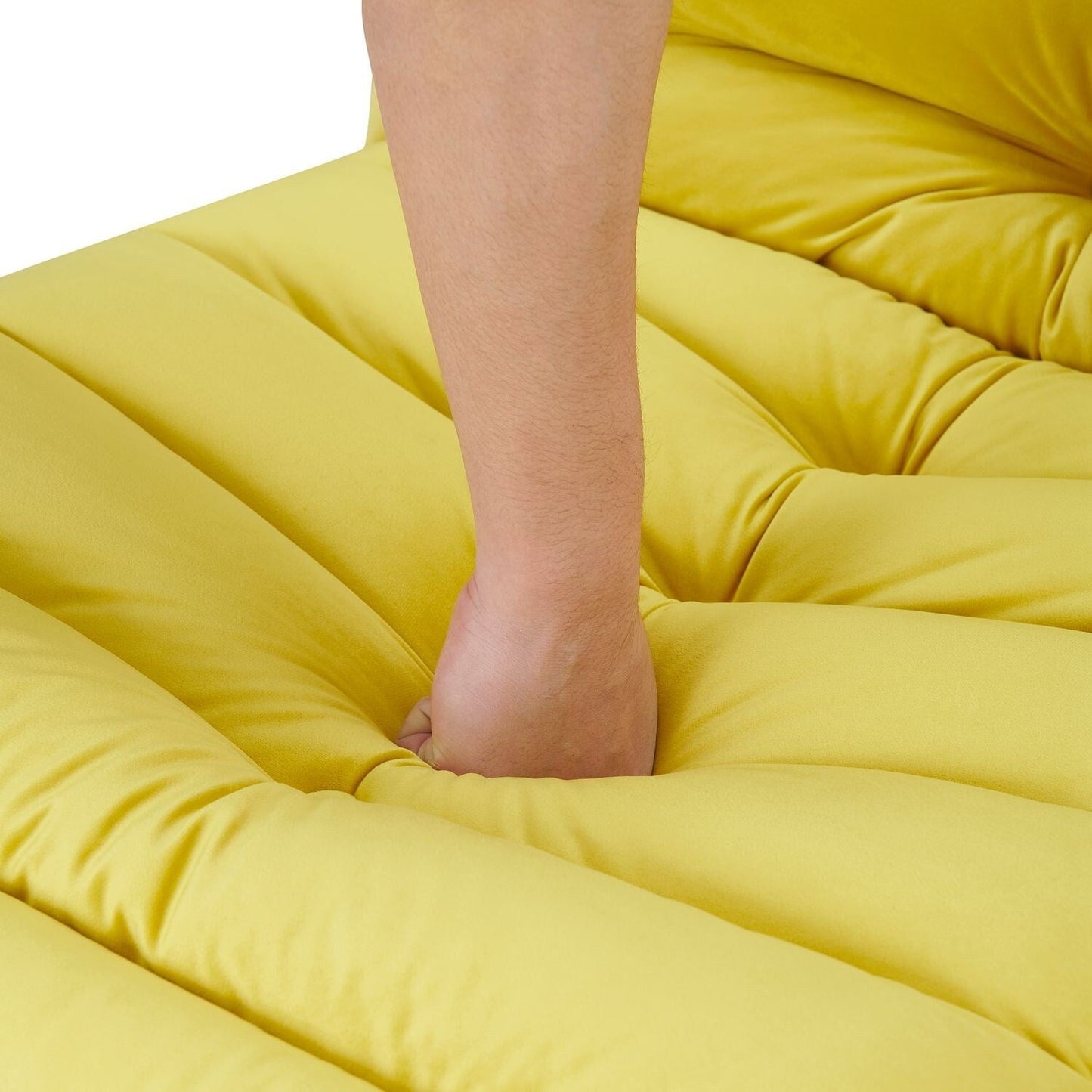 Canapé inclinable moderne en velours sans accoudoirs avec poche latérale et fonction d'inclinaison manuelle pour les petits espaces