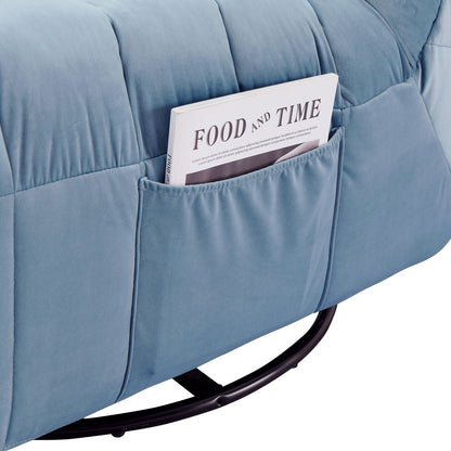 Canapé inclinable moderne en velours sans accoudoirs avec poche latérale et fonction d'inclinaison manuelle pour les petits espaces