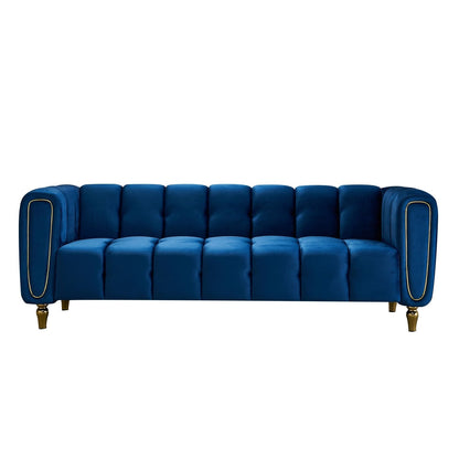 Canapé moderne en velours bleu - 31,89 x 83,07 x 27,95