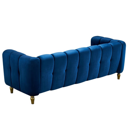 Canapé moderne en velours bleu - 31,89 x 83,07 x 27,95