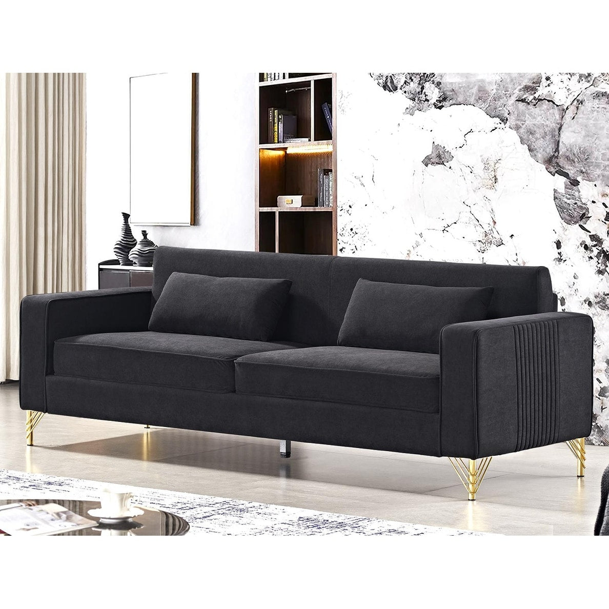 Canapé de salon moderne rembourré en velours