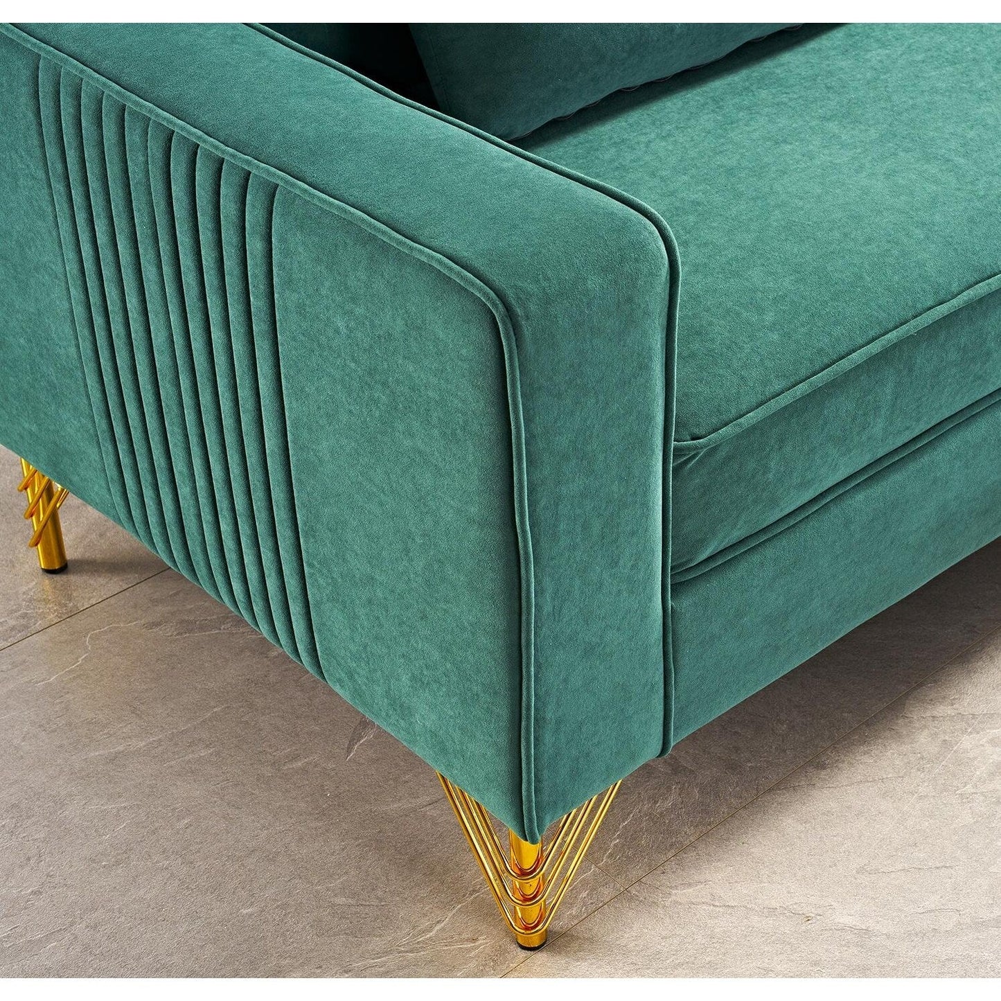 Canapé de salon moderne rembourré en velours