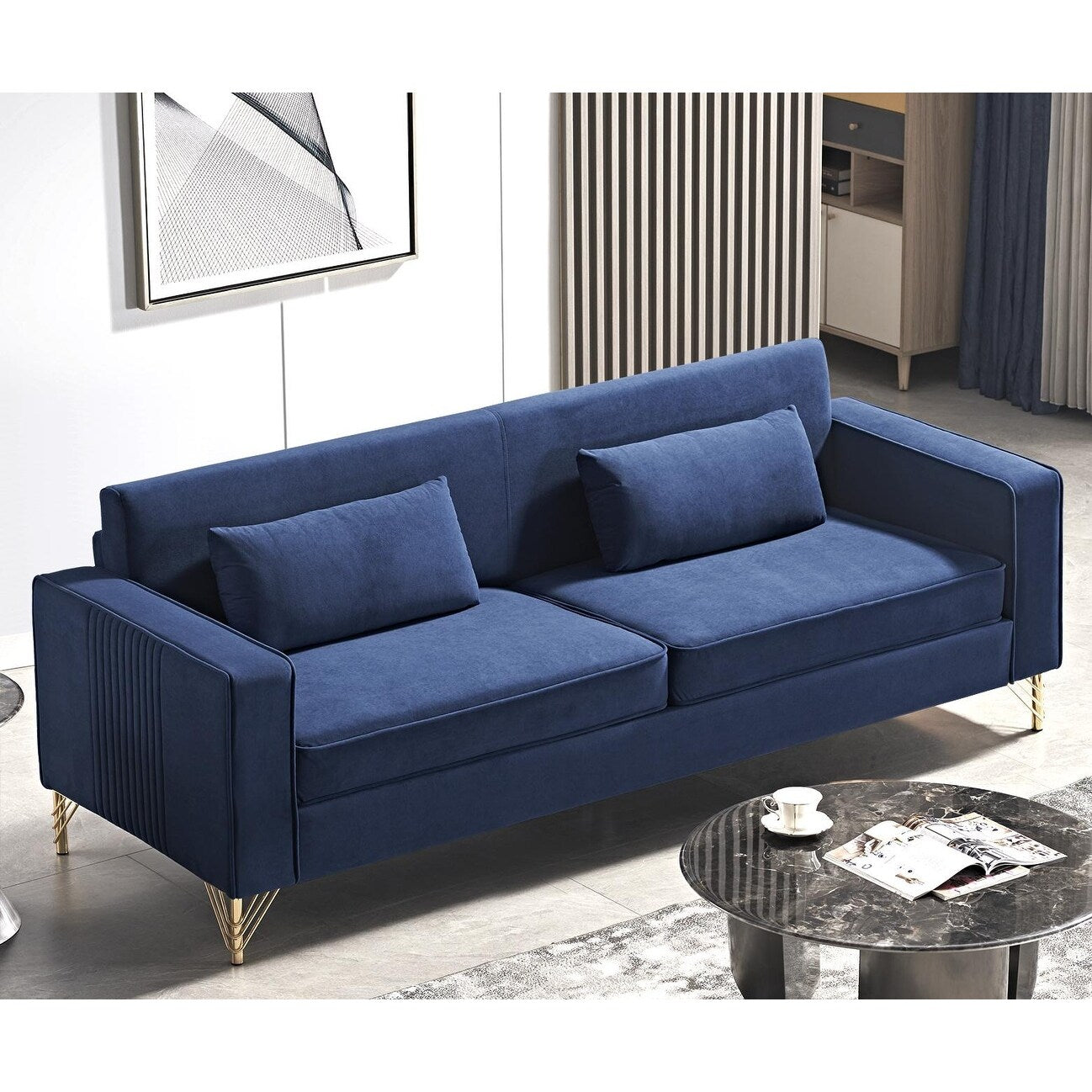 Canapé de salon moderne rembourré en velours