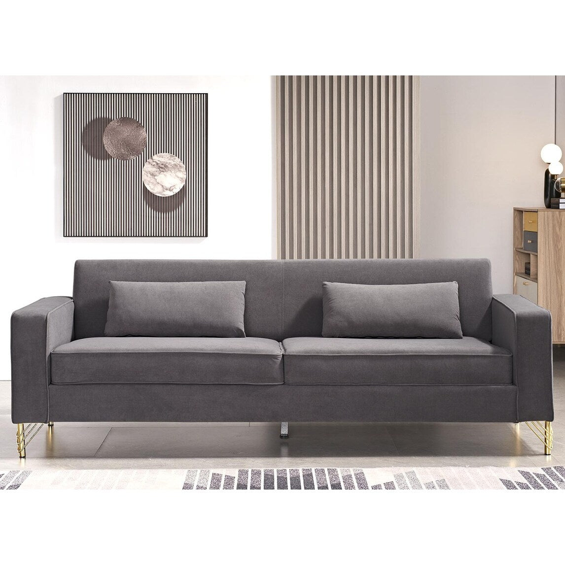 Canapé de salon moderne rembourré en velours