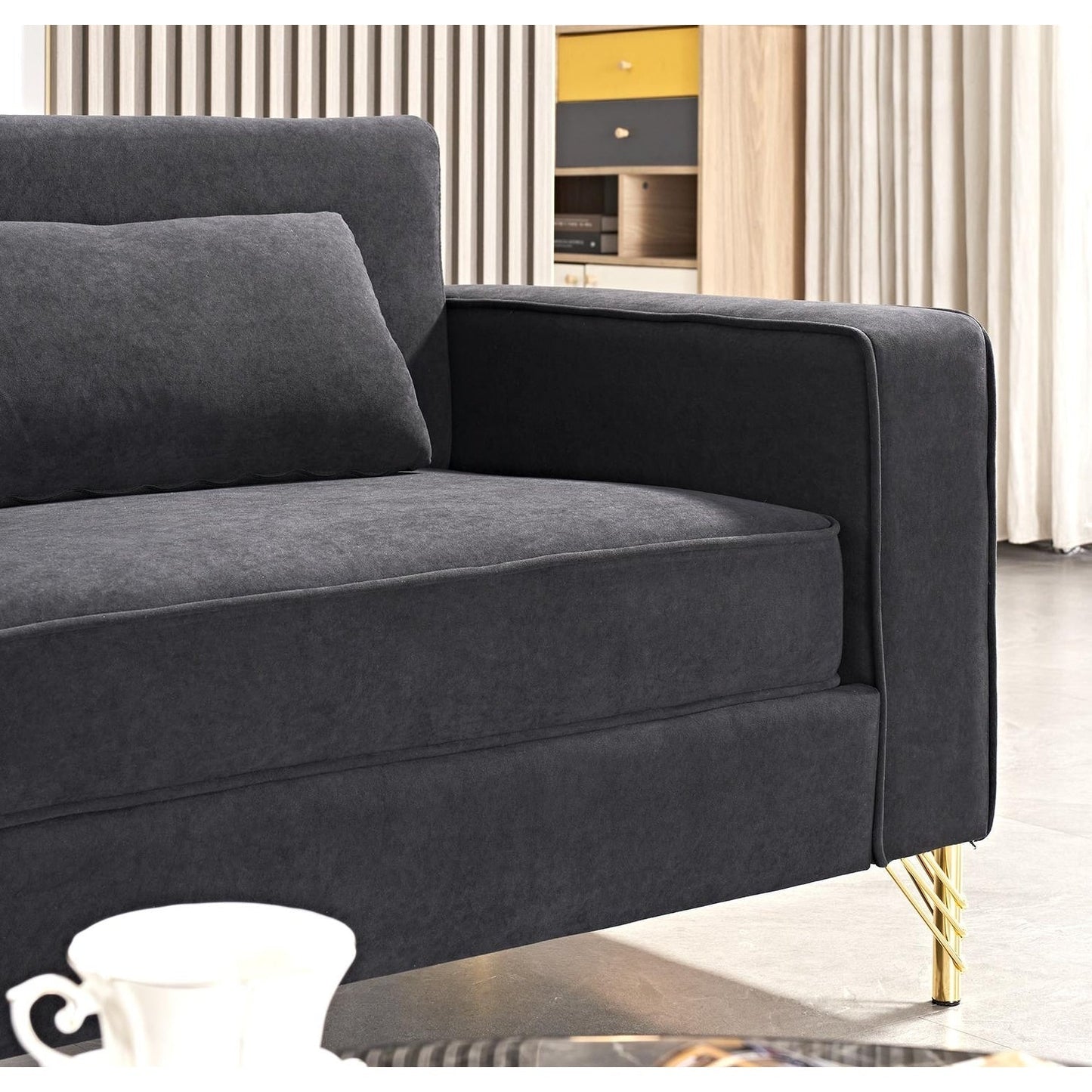 Canapé de salon moderne rembourré en velours