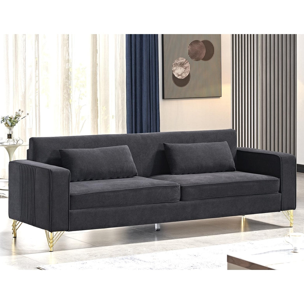 Canapé de salon moderne rembourré en velours