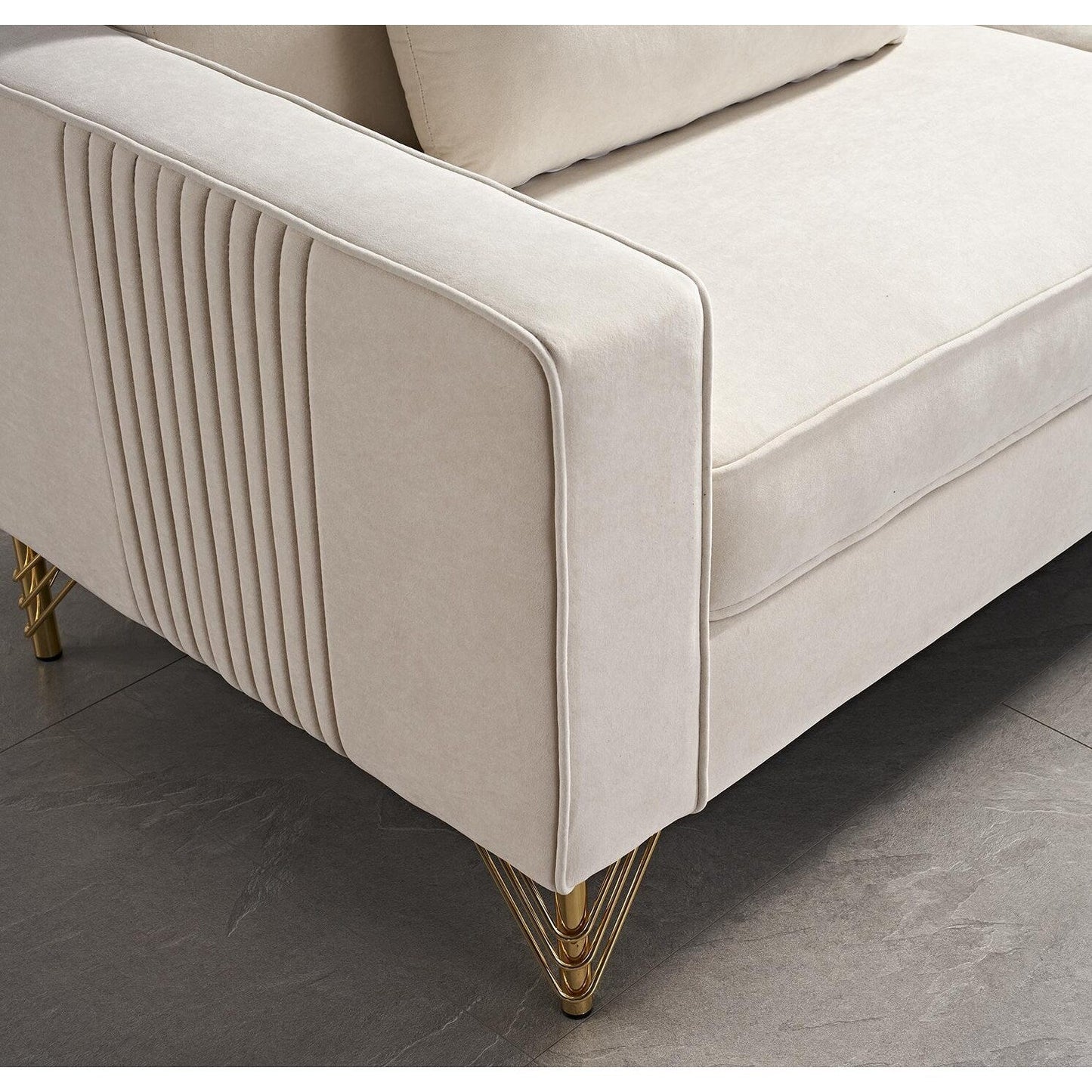 Canapé de salon moderne rembourré en velours
