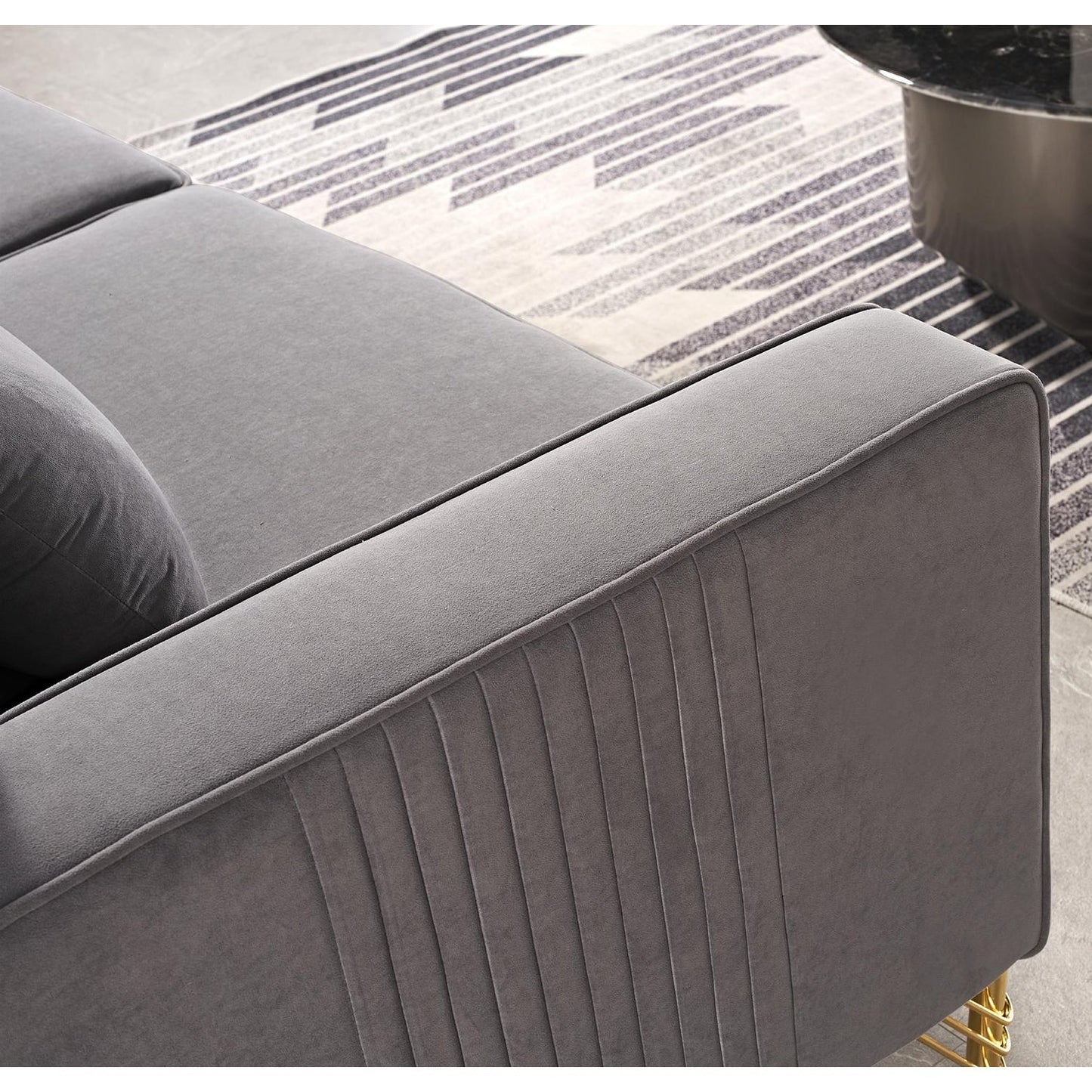 Canapé de salon moderne rembourré en velours