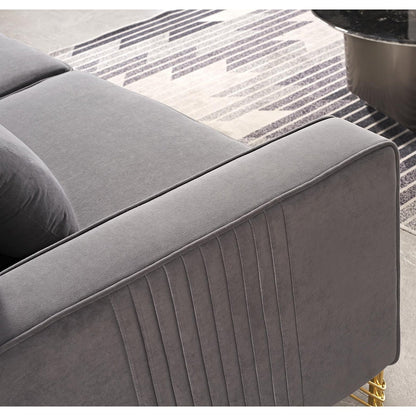 Canapé de salon moderne rembourré en velours