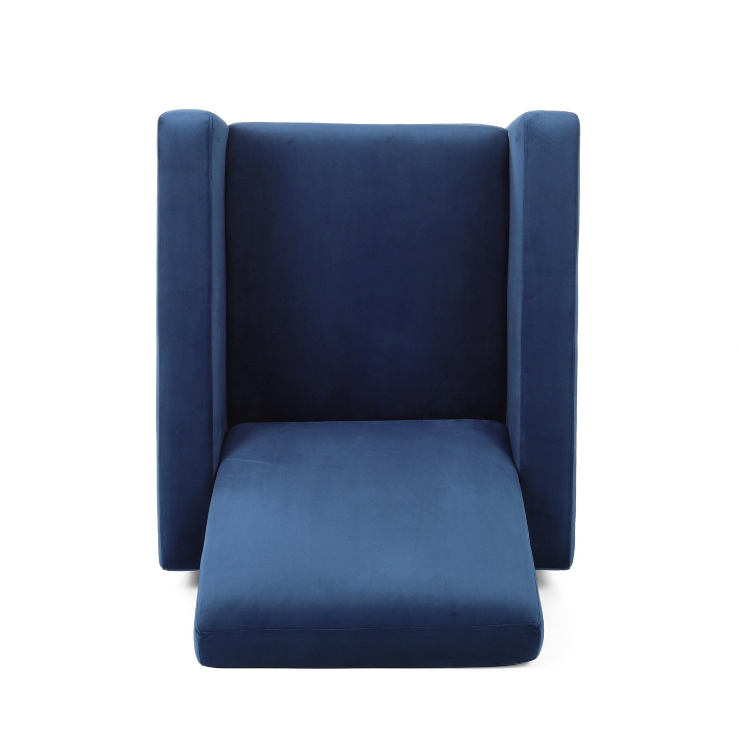 Fauteuil inclinable moderne rembourré en velours avec repose-pieds et pieds en acier inoxydable