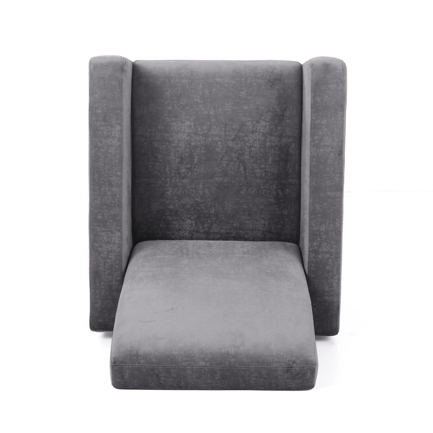 Fauteuil inclinable moderne rembourré en velours avec repose-pieds et pieds en acier inoxydable