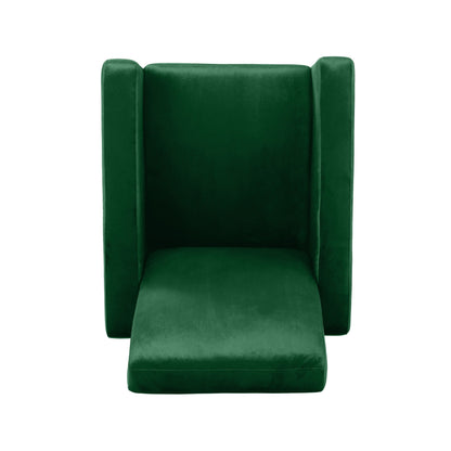 Fauteuil inclinable moderne rembourré en velours avec repose-pieds et pieds en acier inoxydable