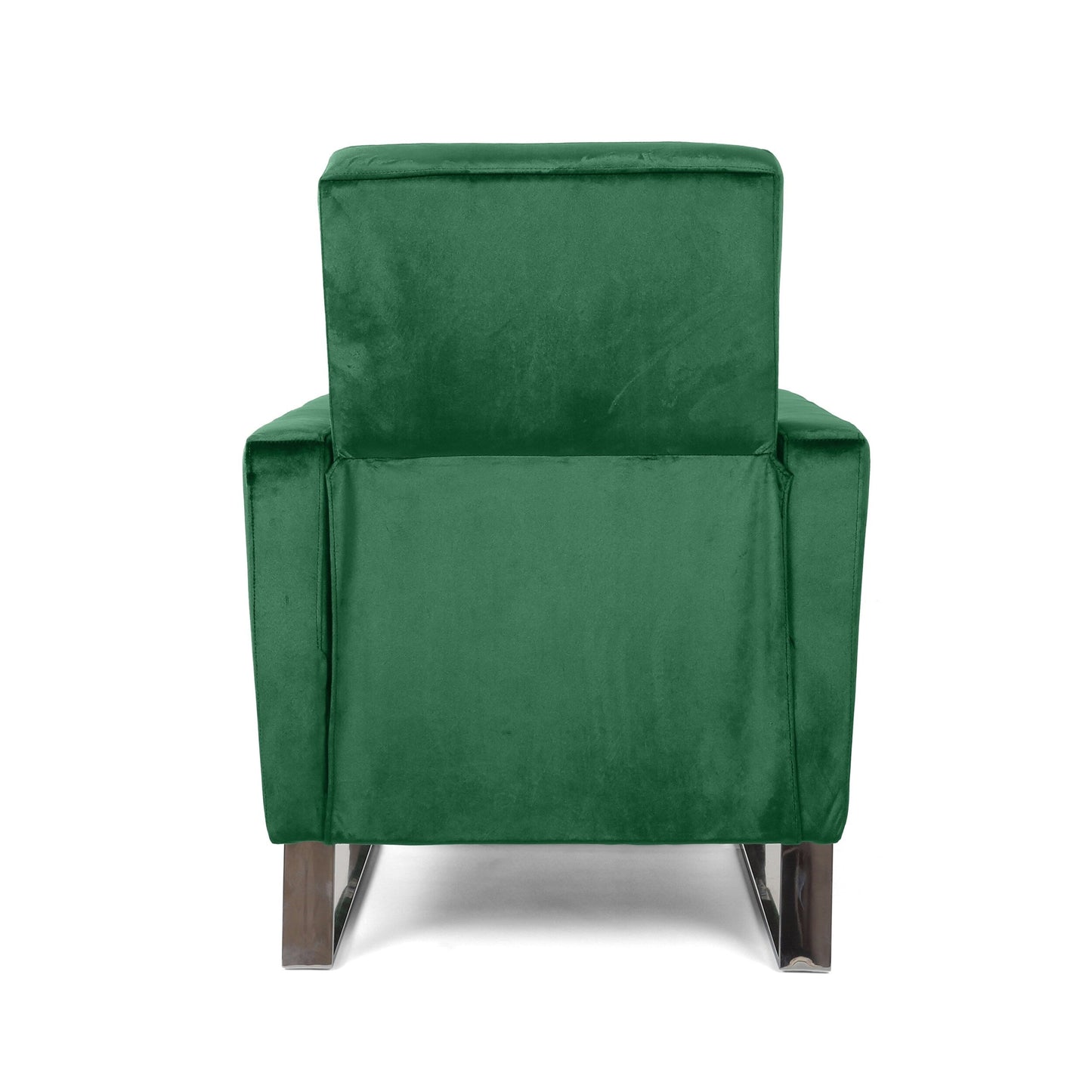 Fauteuil inclinable moderne rembourré en velours avec repose-pieds et pieds en acier inoxydable