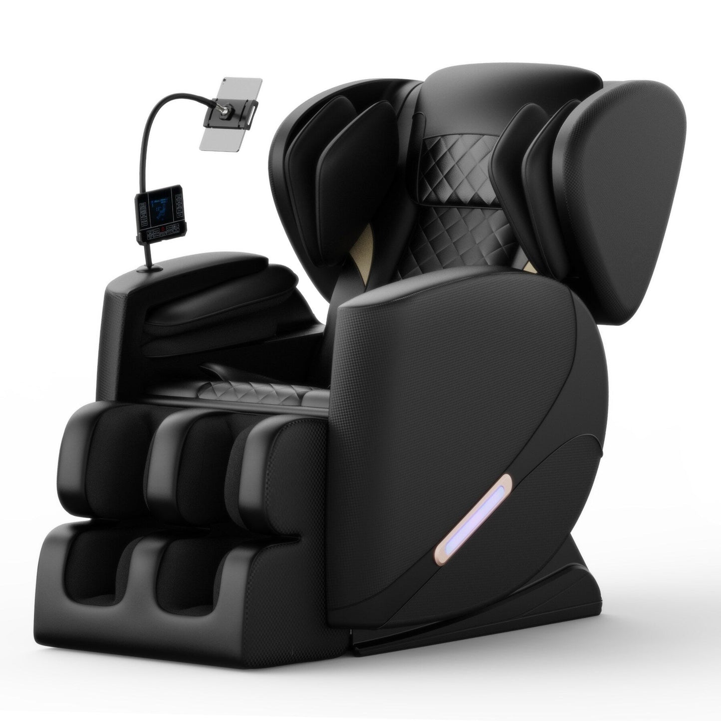 Fauteuil de massage complet du corps à gravité zéro moderne, fauteuil en cuir PU avec chauffage, thérapie par airbag et Bluetooth, repose-pieds réglable