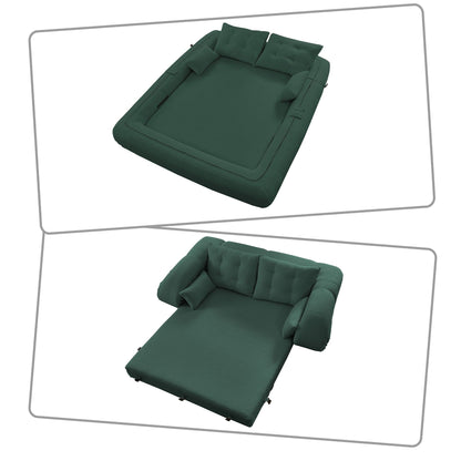 Canapé-lit convertible sans cadre de style moderne avec coussins et oreillers lombaires, rembourrage en mousse haute résilience