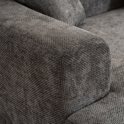 Canapé incurvé de style moderne, canapé en velours côtelé moelleux avec 3 oreillers, canapé en tissu incurvé super lisse pour salon Gris