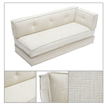 Canapé sans cadre de style moderne avec poches latérales de rangement et rembourrage en mousse haute résilience, tissu chenille