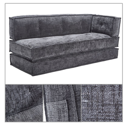 Canapé sans cadre de style moderne avec poches latérales de rangement et rembourrage en mousse haute résilience, tissu chenille