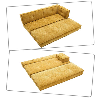 Canapé sans cadre de style moderne avec poches latérales de rangement et rembourrage en mousse haute résilience, tissu chenille