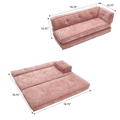 Canapé sans cadre de style moderne avec poches latérales de rangement et rembourrage en mousse haute résilience, tissu chenille